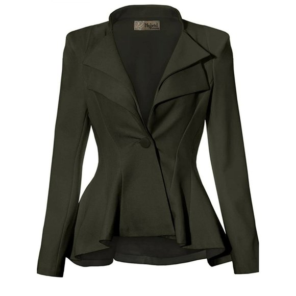 Womens - Hybrid & Company -  Office Blazer Jackets & Blazers - Womens - Hybrid & Company - Office Blazer- Double Notch Lapel - Sharp Shoulder P